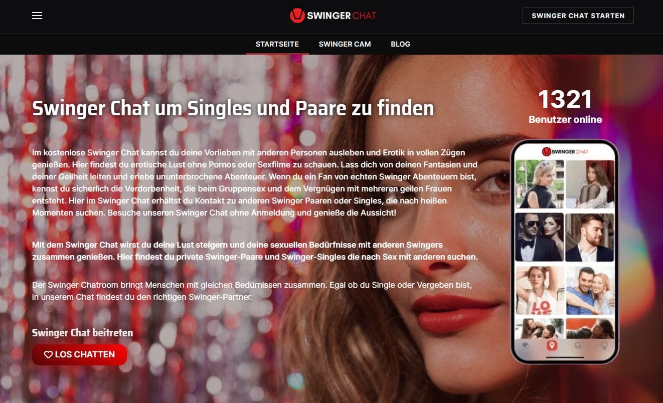 Kostenloser Swinger Chat zum finden neuer Paare & Singles
